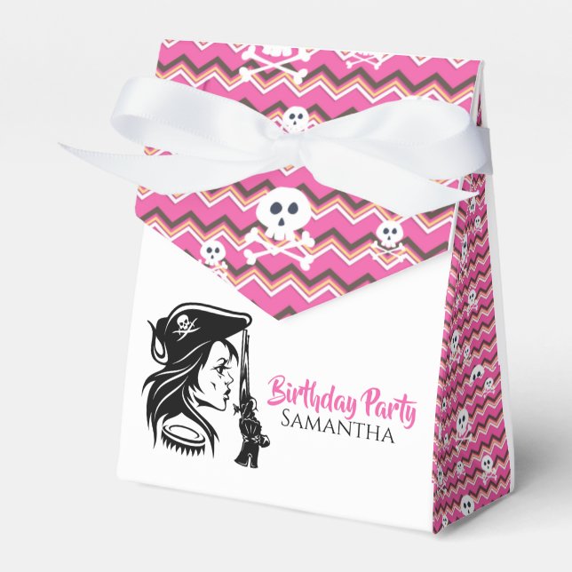 Lady Pirate  Birthday  Favor Boxes (Front Side)