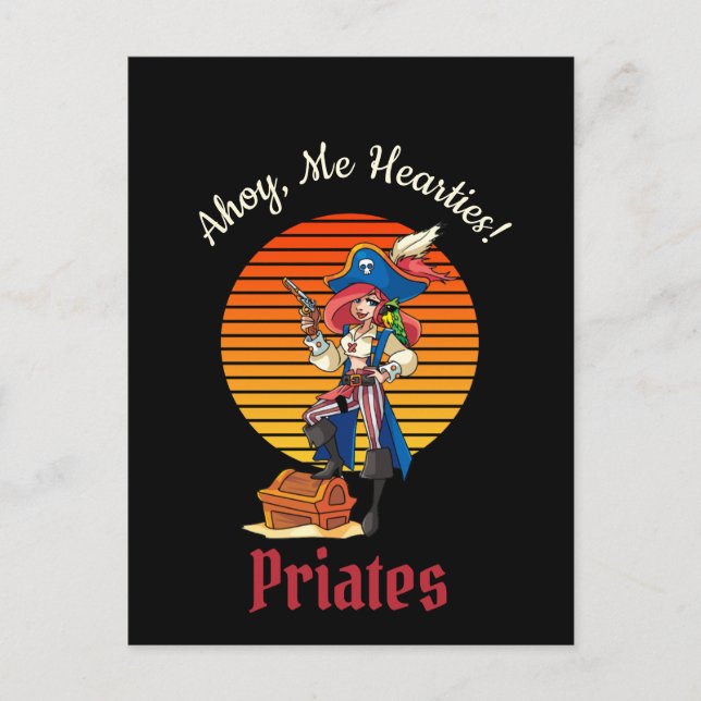 Lady Pirate Captain  Postcard (Front)