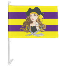 Lady Pirate Flag, Purple and Yellow
