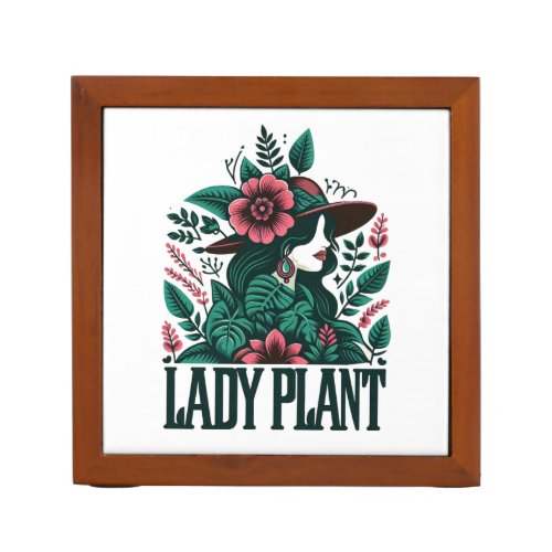 lady plant desk organizer