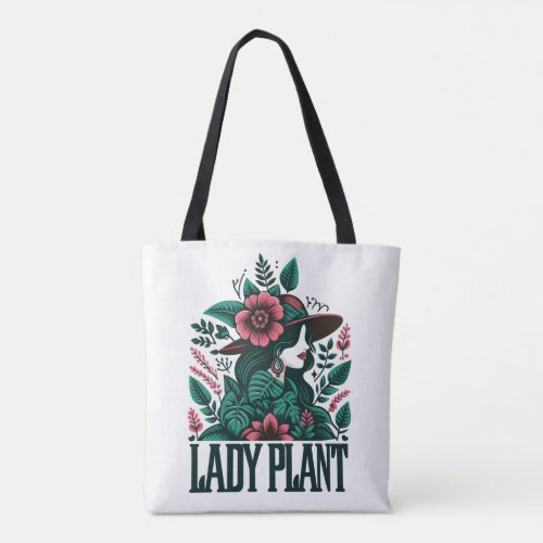 lady plant tote bag