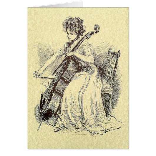 Lady Playing Cello Cards (Front)