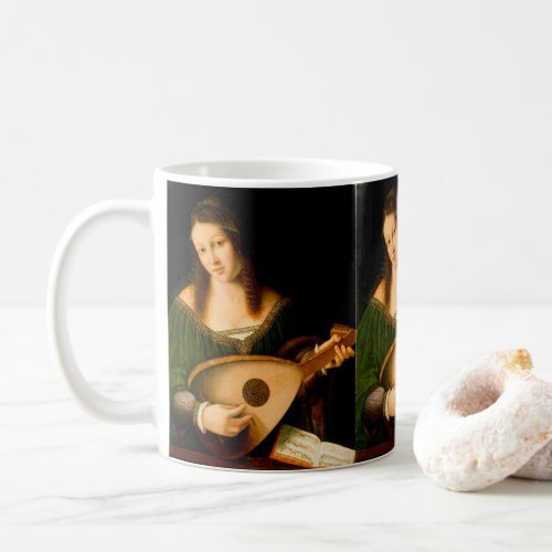 Lady Playing Lute Fine Art Renaissance Painting Coffee Mug