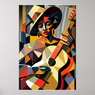 LADY PLAYING THE BLUES Poster