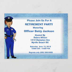 Lady Police Officer Retirement Invitation