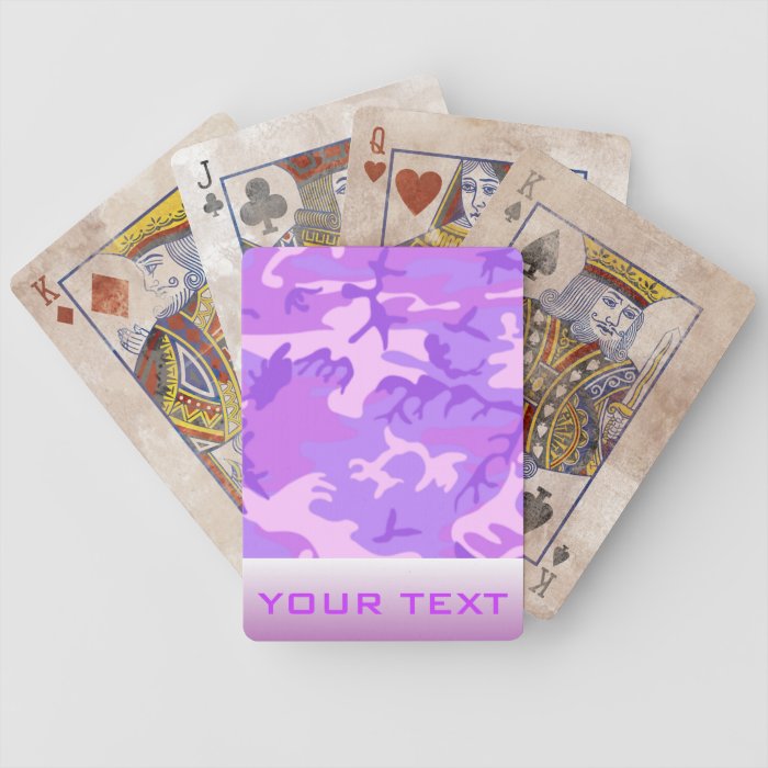 Lady Purple Camo playing cards