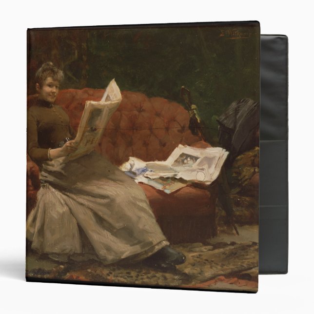 Lady Reading 3 Ring Binder (Front/Inside)