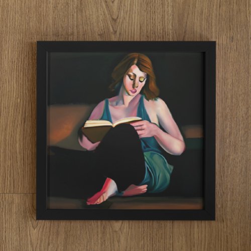 Lady Reading a Book Just Chilling Poster