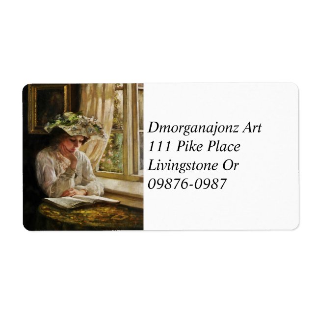 Lady Reading by a Window Label (Front)