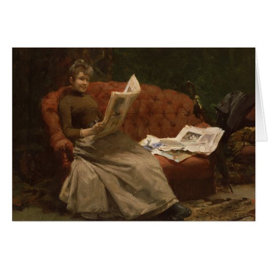 Lady Reading Cards (Front Horizontal)