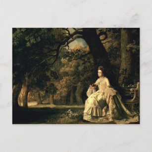 Lady reading in a Park, c.1768-70 Postcard