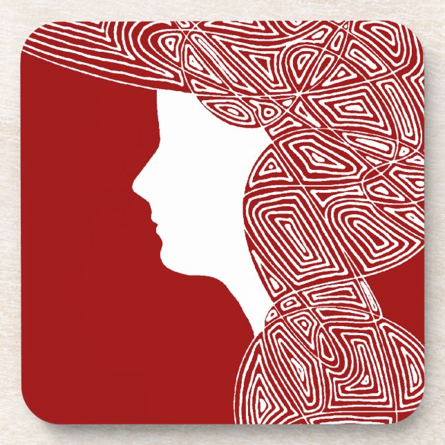 Lady Red Beverage Coaster (Front)