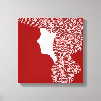 Lady Red Canvas Print by scribbleprints at Zazzle