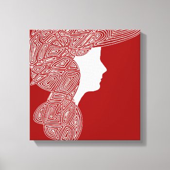 Lady Red Canvas Print by scribbleprints at Zazzle