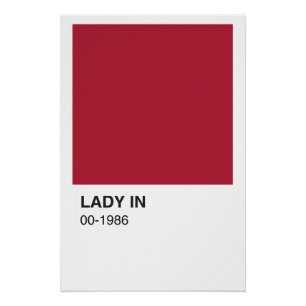 Lady Red Color Song - White Border Poster