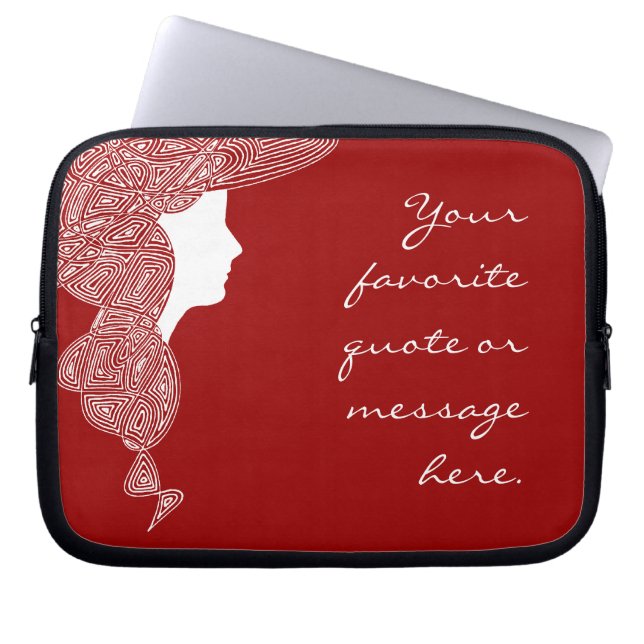 Lady Red Customized Laptop Sleeve (Front)