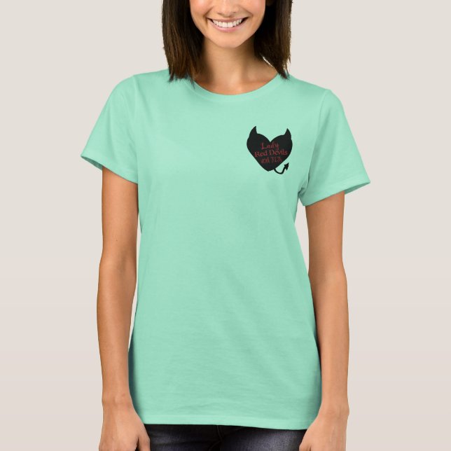 Lady Red Devil Football Shirt with Black Heart (Front)