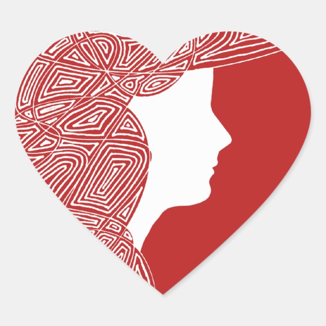 Lady Red Heart Stickers (Front)