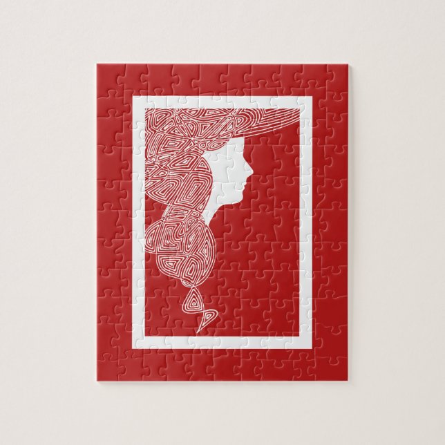 Lady Red Jigsaw Puzzle (Vertical)