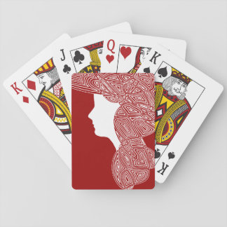 Lady Red Playing Cards