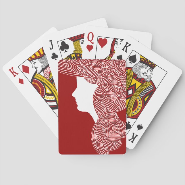 Lady Red Poker Cards (Back)