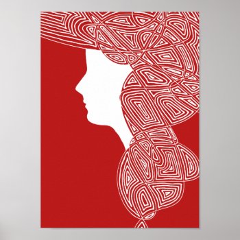 Lady Red Poster by scribbleprints at Zazzle
