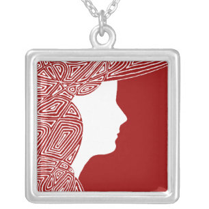 Lady Red Silver Plated Necklace