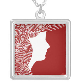 Lady Red Silver Plated Necklace