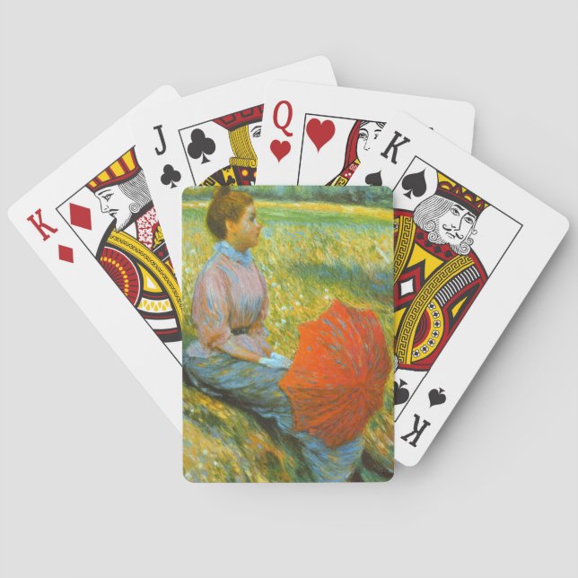 Lady Resting in a Green Meadow Poker Cards (Back)