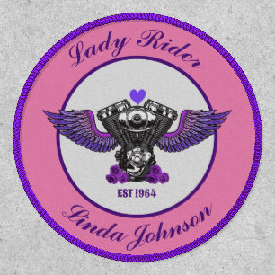 Lady Rider Motorcycle Biker With Name Patch