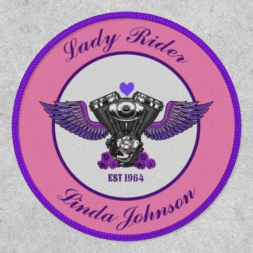 Lady Rider Motorcycle Biker With Name Patch