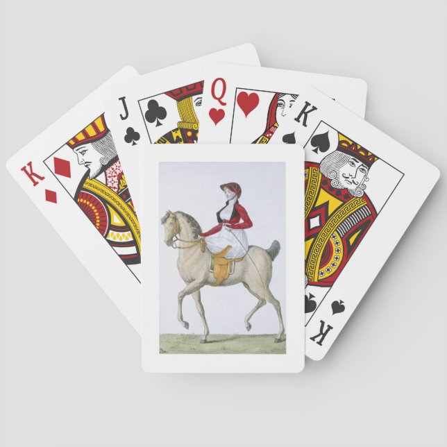 Lady riding sidesaddle, from 'Costumes Parisien', Poker Cards (Back)