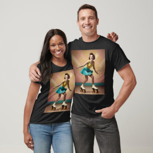 Lady Roller Skating Backwards, T-Shirt