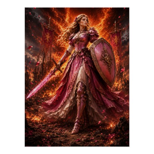 Lady Rosaline Brightshield – Rosefire Guardian Poster