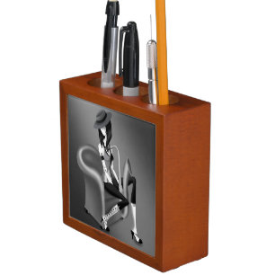 Lady Saxophonist - Jazz-Inspired Desk Organizer
