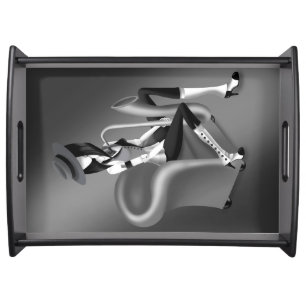 Lady Saxophonist - Jazz-Inspired Drinks Serving Tray