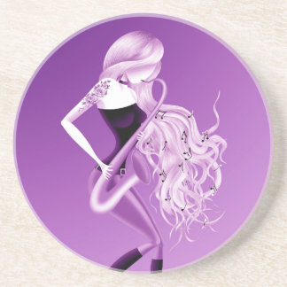 Lady Saxophonist Musician Coaster