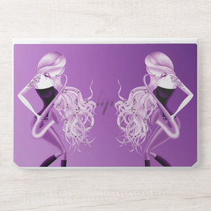 Lady Saxophonist Musician purple HP Laptop Skin