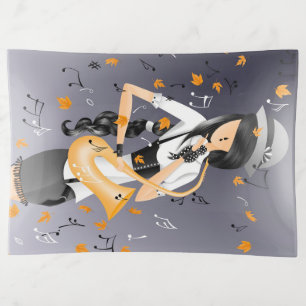 Lady Saxophonist, silenced by Nature Trinket Tray