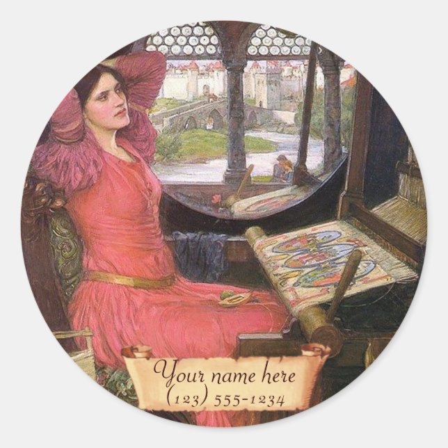 Lady Shalott Waterhouse Pre-Raphaelite Bookplate (Front)