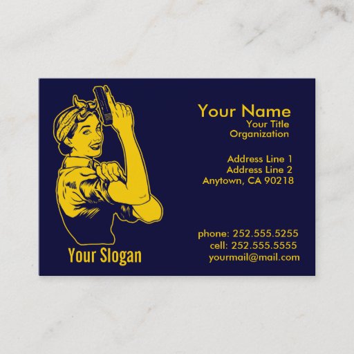 Customizable Lady Shooter  Business Cards