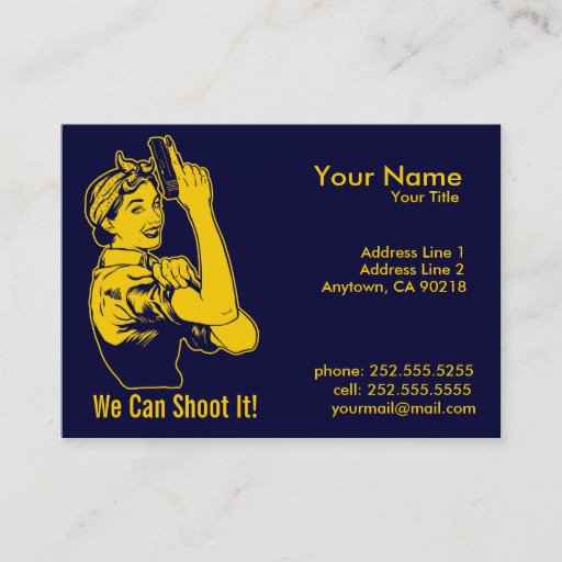 Customizable Lady Shooter  Business Cards