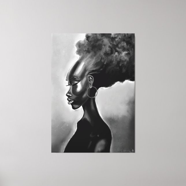 Lady Shy Pretty African Woman Canvas Print (Front)