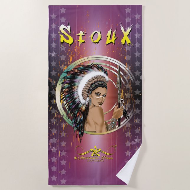 Lady Sioux Beach Towel (Front)
