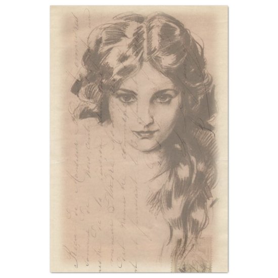 Lady Sketch Decouapge Paper