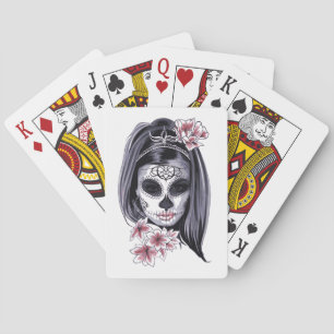 Lady Skull Poker Cards