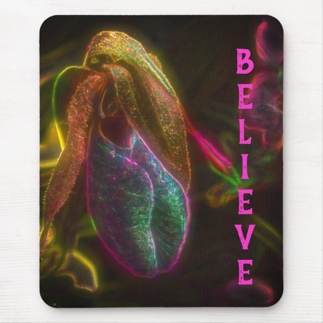 Lady Slipper Believe Inspirational Mouse Pad (Front)