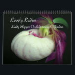 Lady Slipper Orchid Flowers Calendar<br><div class="desc">A collection of lovely wild lady slipper orchid flowers in white, yellow, and pink calendar. Photography by Susan. Click on Customize to add text and change calendar year dates. These images are available on many products in my store. Links to all of my stores are located on my Profile page....</div>