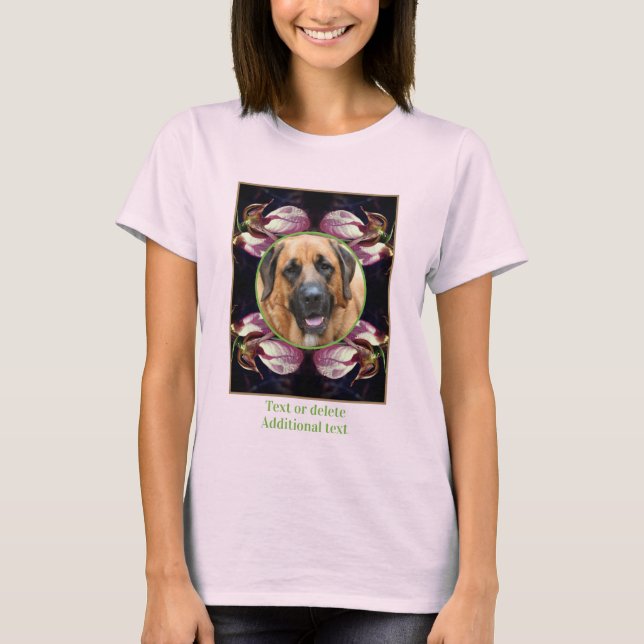 Lady Slipper Orchid Frame Create Your Own Photo T-Shirt (Front)