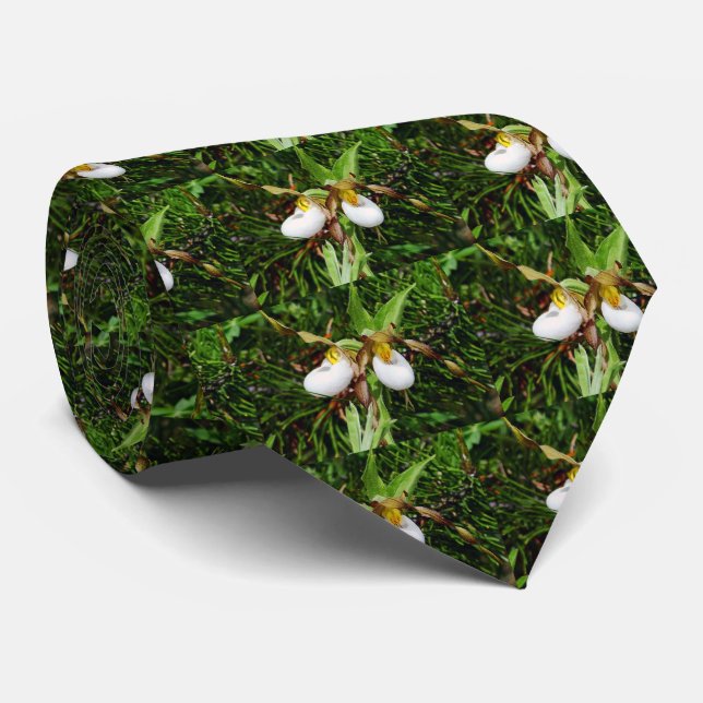 Lady Slipper Orchid Men's Tie (Rolled)
